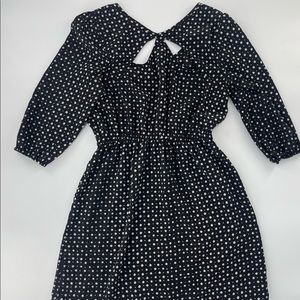 BeBop Black and White PolkaDot Short Dress 3/4 Sleeve Medium